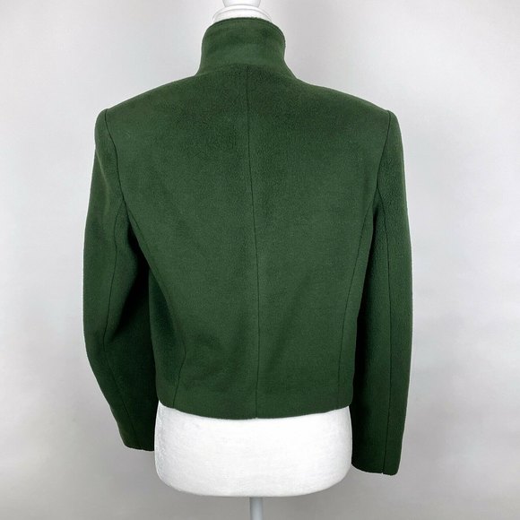 Express Tailleur Women's Size S Small Green Fleece 4-Button Lined Coat Jacket - Picture 3 of 11